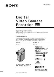 Sony DCR IP 5 manual. Camera Instructions.